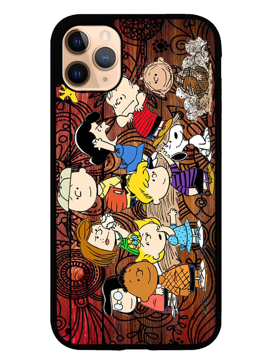 Peanuts In Background Wood Art iPhone 11 Pro Case