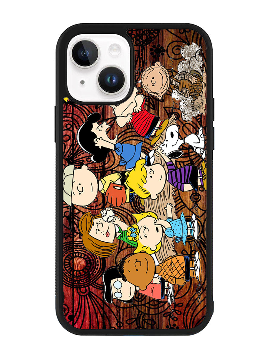 Peanuts In Background Wood Art iPhone 15 Case BLN0228