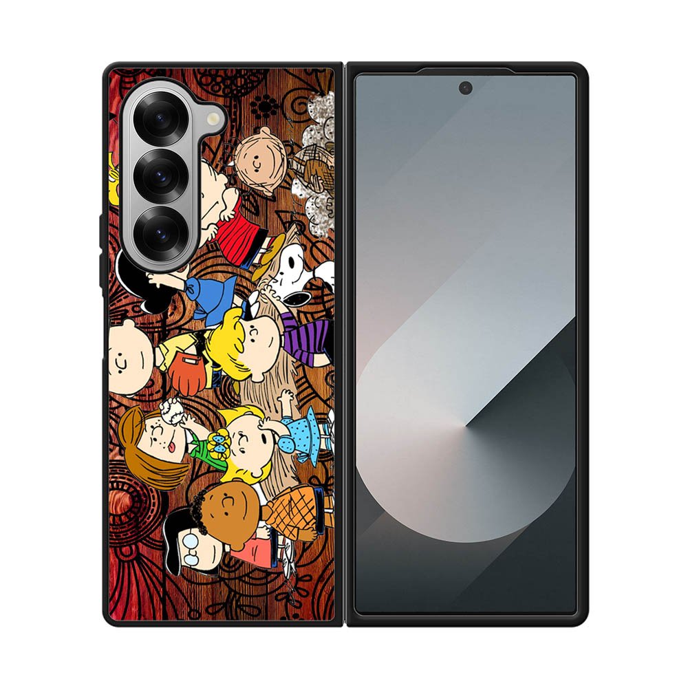 Peanuts In Background Wood Art Samsung Galaxy Z Fold 7 5G Case