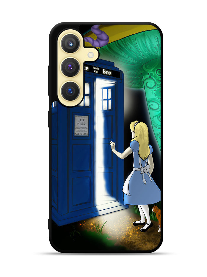 Alice Wonderland On Tardis Samsung Galaxy S25 Plus 5G , Samsung Galaxy S25+ 5G Case