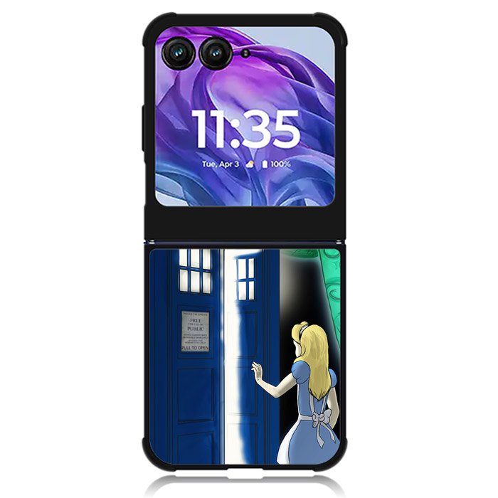 Alice Wonderland On Tardis Motorola Moto Razr Plus 2024 , Moto Razr+ 2024 Case