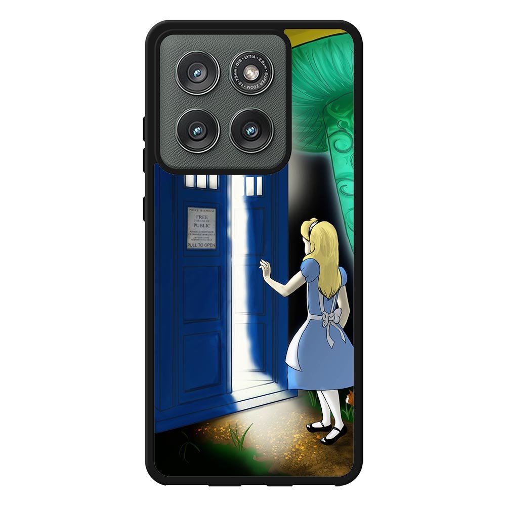 Alice Wonderland On Tardis Motorola Moto Edge 2025 Case