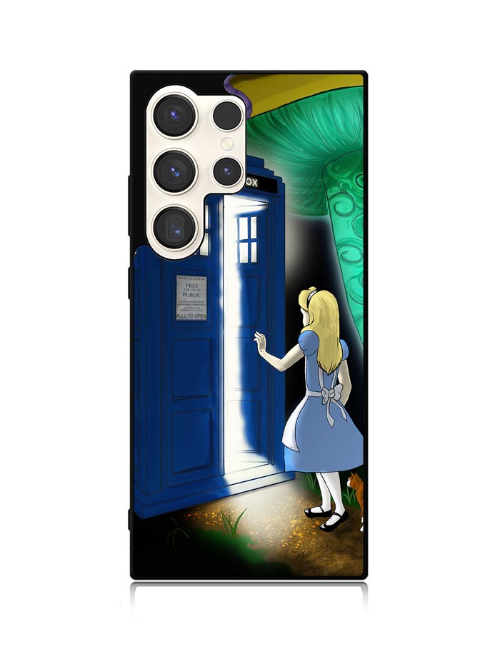 Alice Wonderland On Tardis Samsung Galaxy S25 Ultra 5G Case