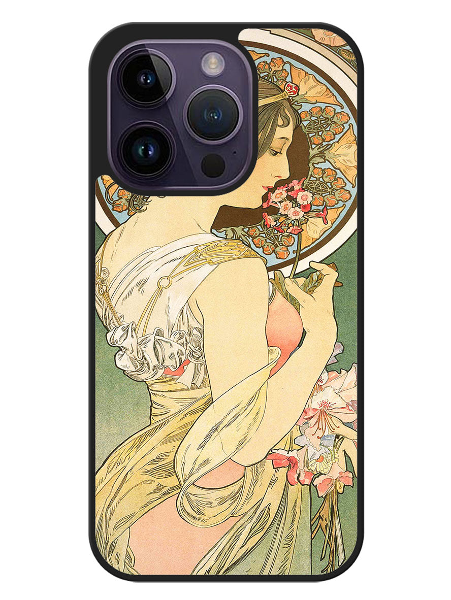 Alphonse Mucha Primrose Art Nouveau Google iPhone 14 Pro Case BLN0232