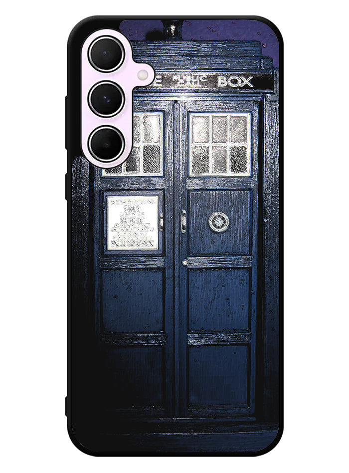 Dark Blue Tardis Doctor Who Toy Samsung Galaxy A55 5G Case