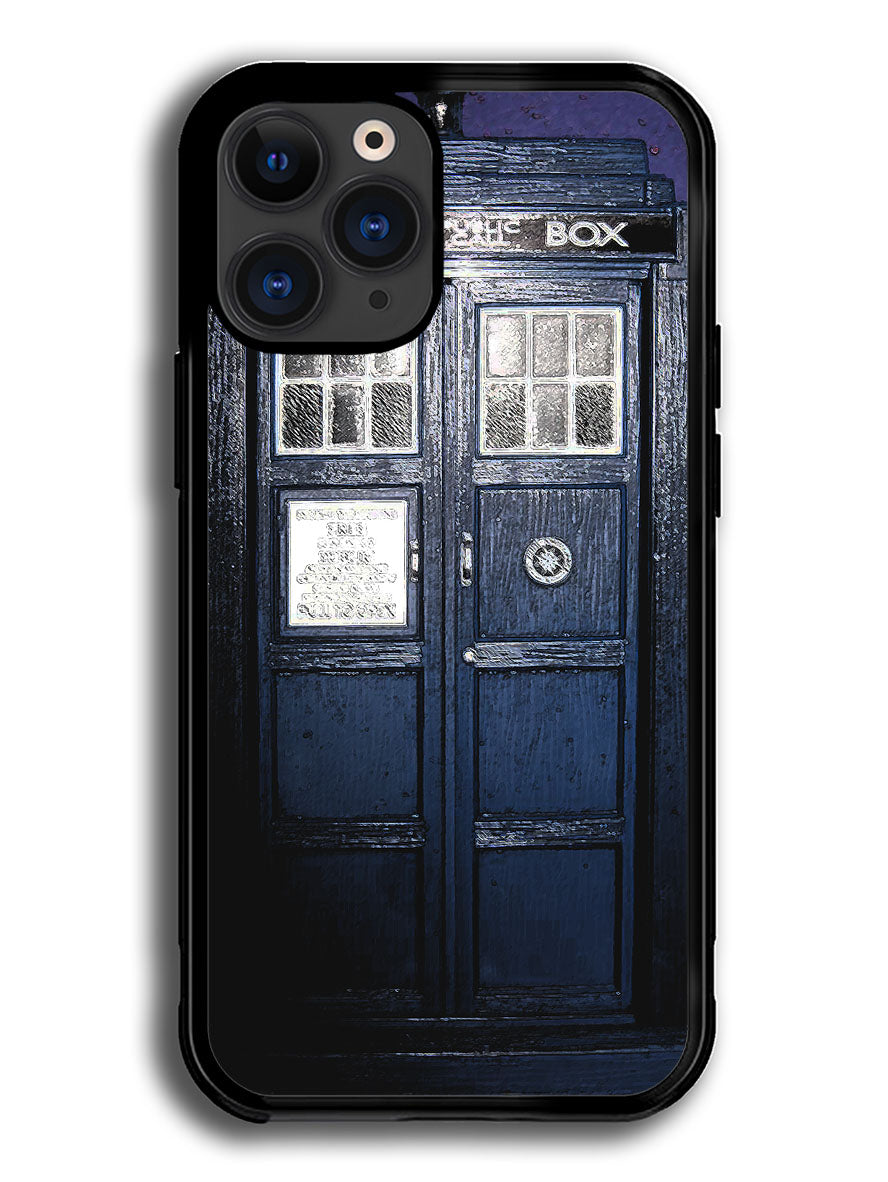 Dark Blue Tardis Doctor Who Toy iPhone 12 Pro Case