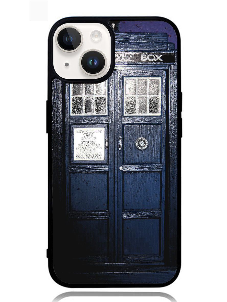 Dark Blue Tardis Doctor Who Toy iPhone 14 Case BLN0237