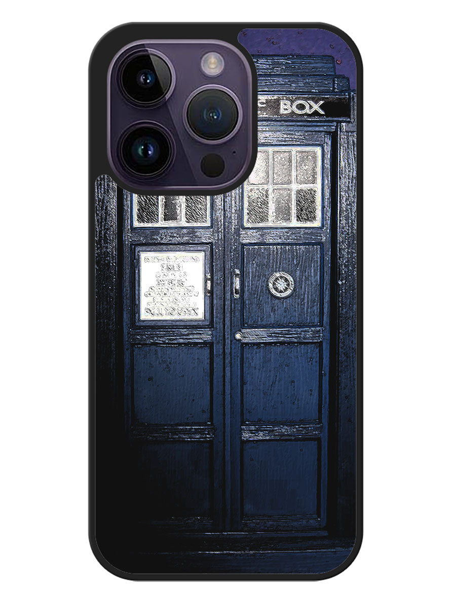 Dark Blue Tardis Doctor Who Toy Google iPhone 14 Pro Case BLN0237