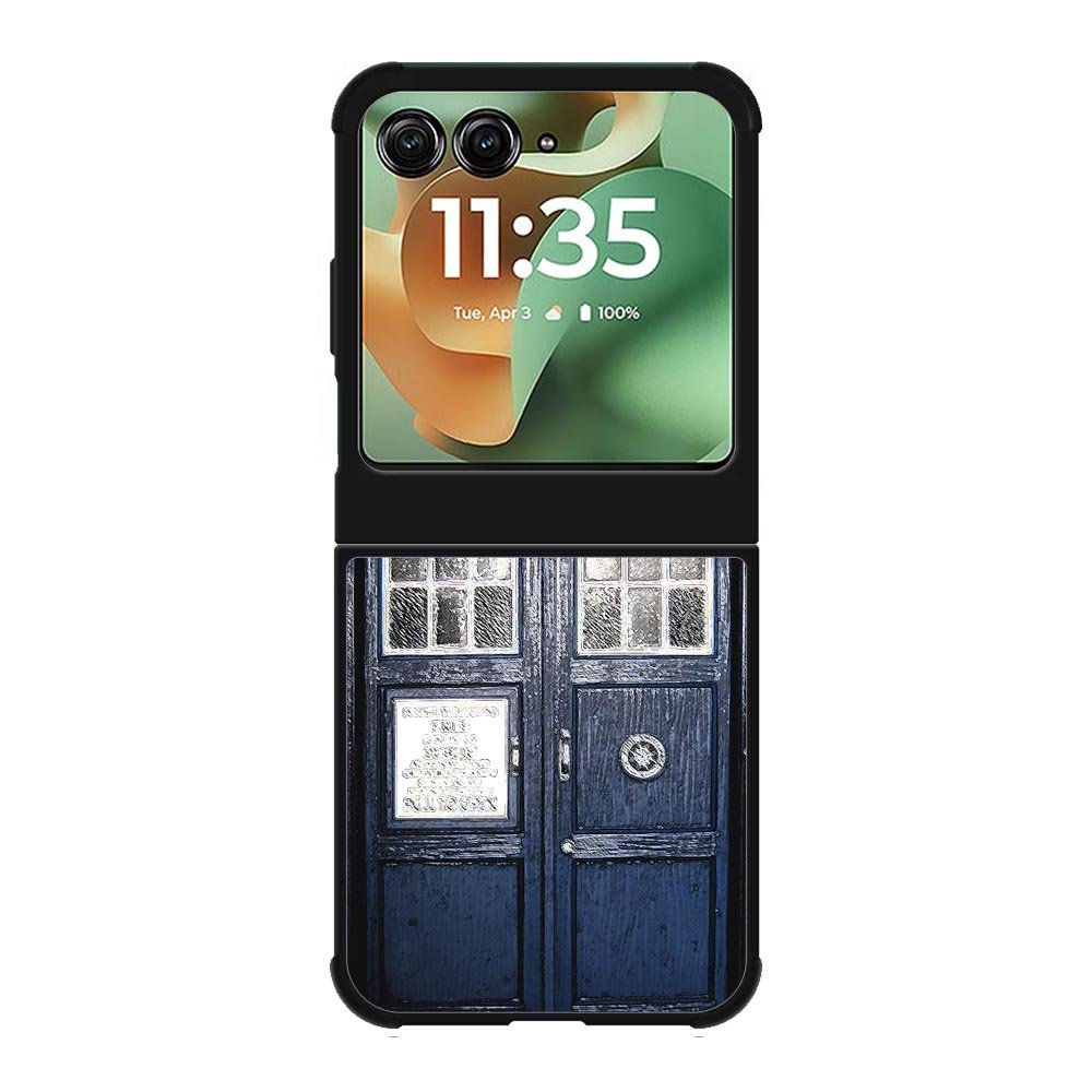 Dark Blue Tardis Doctor Who Toy Motorola Moto RAZR 2025 Case