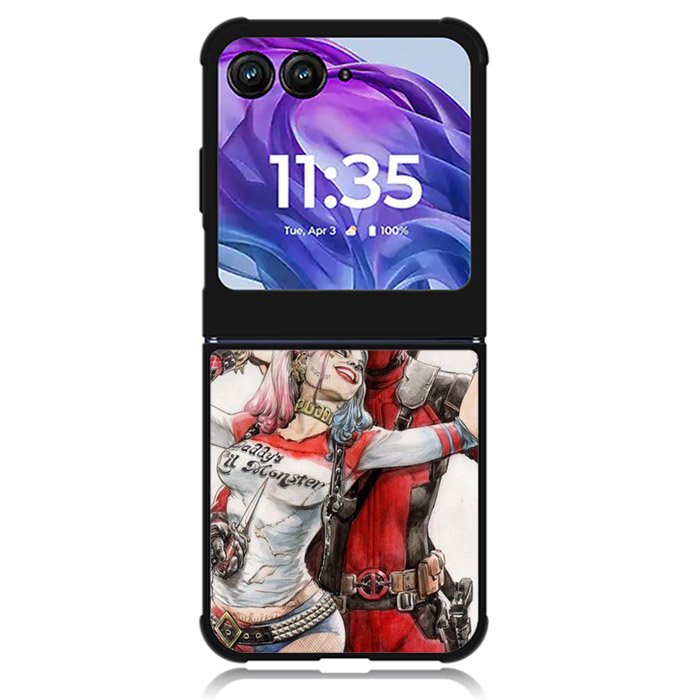 Harley Quinn Deadpool 1st Motorola Moto Razr Plus 2024 , Moto Razr+ 2024 Case