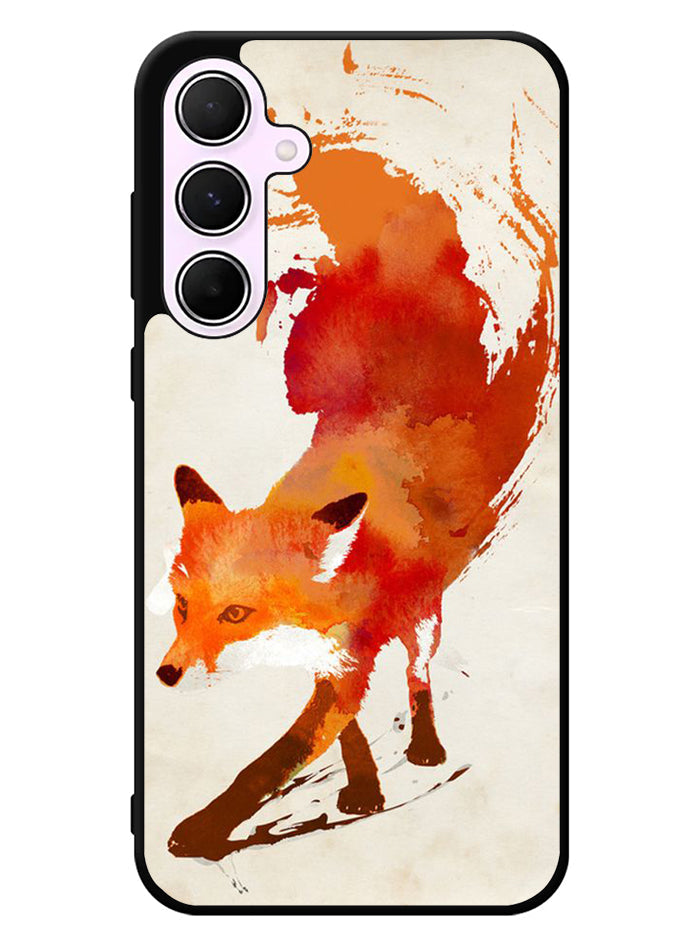 Watercolor art orange red fox animal Samsung Galaxy A35 5G Case