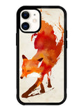 Watercolor art orange red fox animal iPhone 12 Case