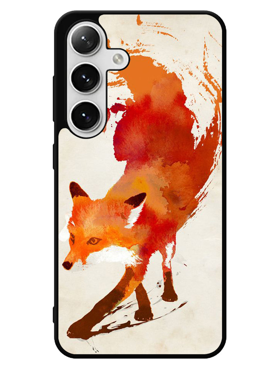 Watercolor art orange red fox animal Samsung Galaxy S24 5G Case