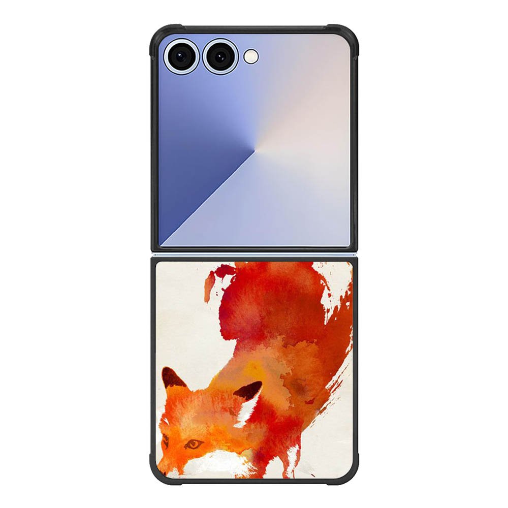 Watercolor art orange red fox animal Samsung Galaxy Z Flip 7 5G Case