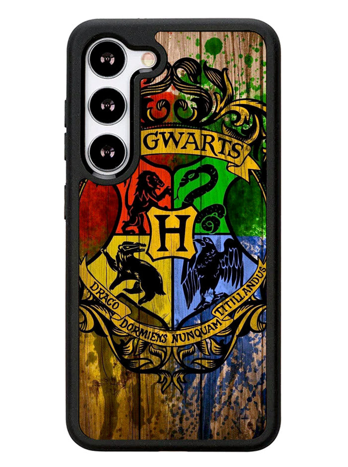 Harry Potter Hogwarts Logo wood Samsung Galaxy S23 Plus 5G / Samsung Galaxy S23+ 5G Case