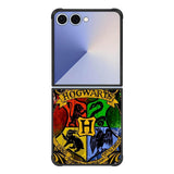 Harry Potter Hogwarts Logo wood Samsung Galaxy Z Flip 7 5G Case