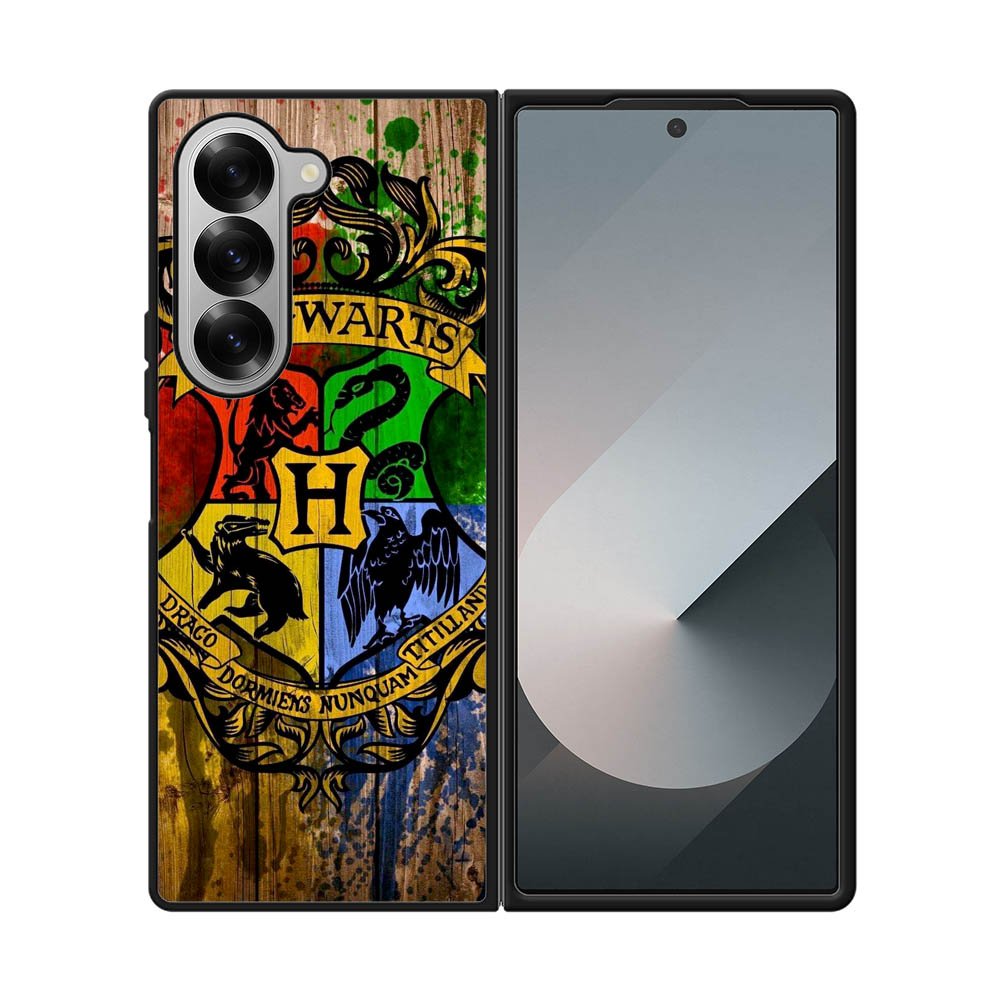 Harry Potter Hogwarts Logo wood Samsung Galaxy Z Fold 7 5G Case