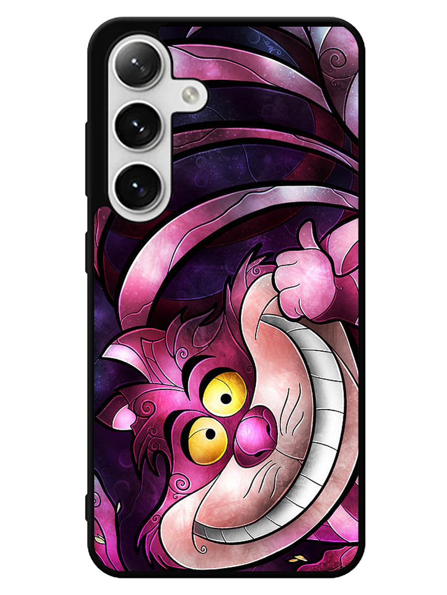 Disney Cheshire Cat Stained Glass Samsung Galaxy S25 5G Case