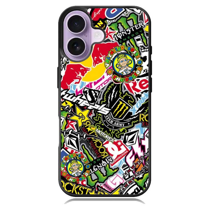 Sticker Bomb Case iPhone 16 Case DC1770