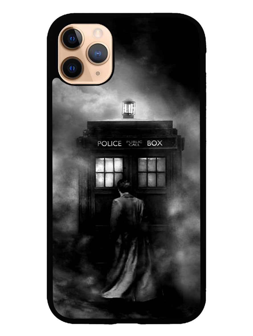 Doctor Who Tardis Police Box Black White iPhone 11 Pro Case