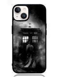 Doctor Who Tardis Police Box Black White iPhone 14 Plus Case