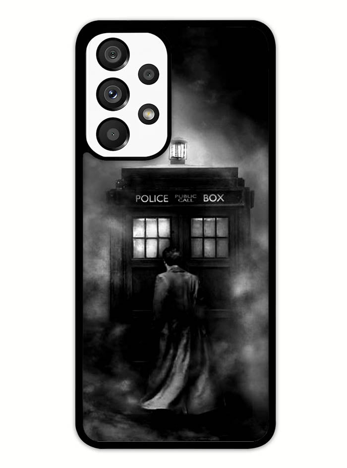 Doctor Who Tardis Police Box Black White Samsung Galaxy A53 5G Case