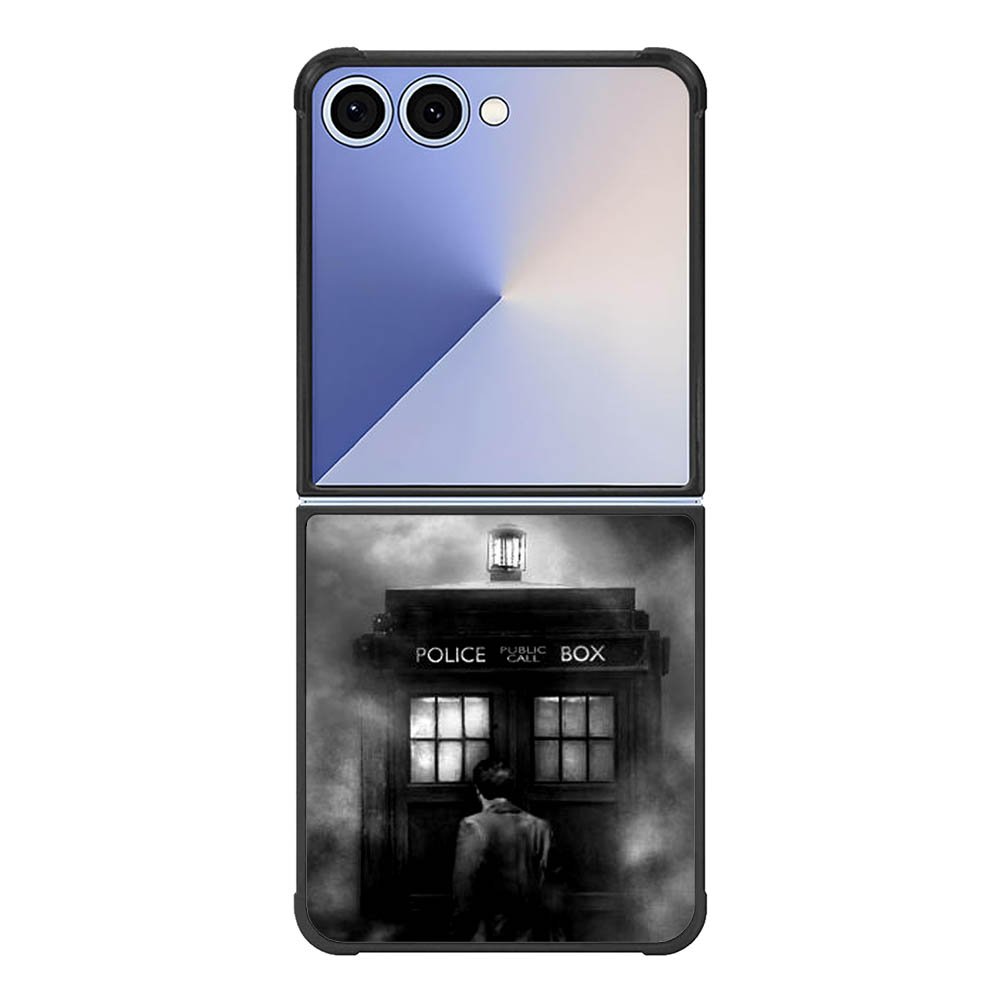 Doctor Who Tardis Police Box Black White Samsung Galaxy Z Flip 7 5G Case