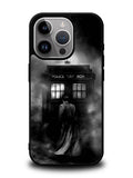 Doctor Who Tardis Police Box Black White iPhone 15 Pro Case