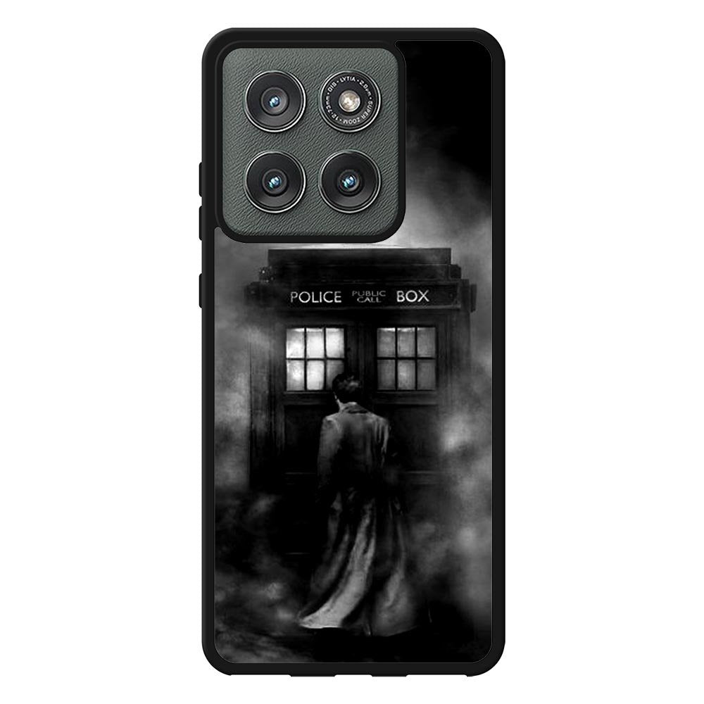 Doctor Who Tardis Police Box Black White Motorola Moto Edge 2025 Case