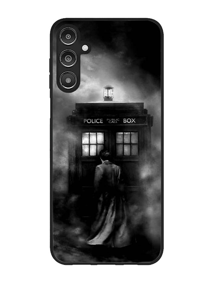 Doctor Who Tardis Police Box Black White Samsung Galaxy A14 5G Case