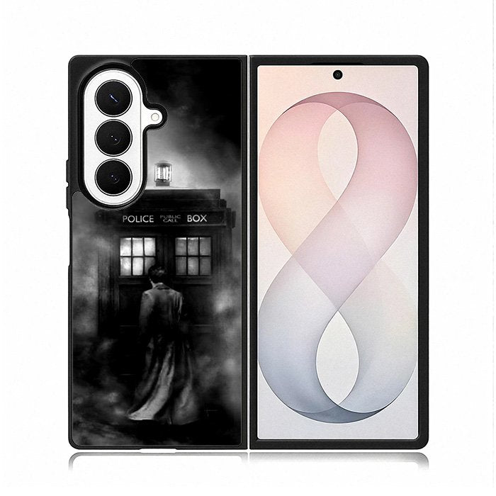 Doctor Who Tardis Police Box Black White Samsung Galaxy Z Fold 8 Ultra Case