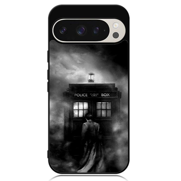 Doctor Who Tardis Police Box Black White Google Pixel 9 | Pixel 9 Pro Case