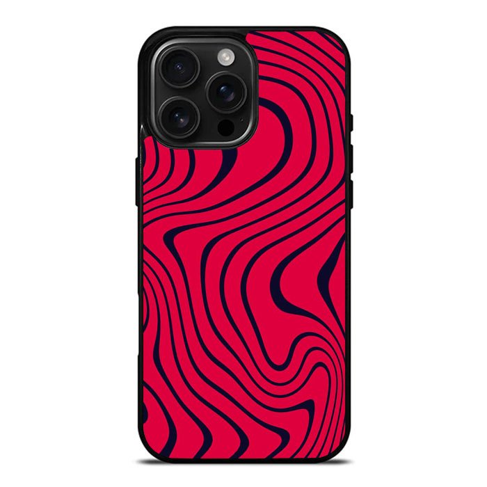 Pewdiepie Red And Black Wavy iPhone 16 Pro Max Case DC1400