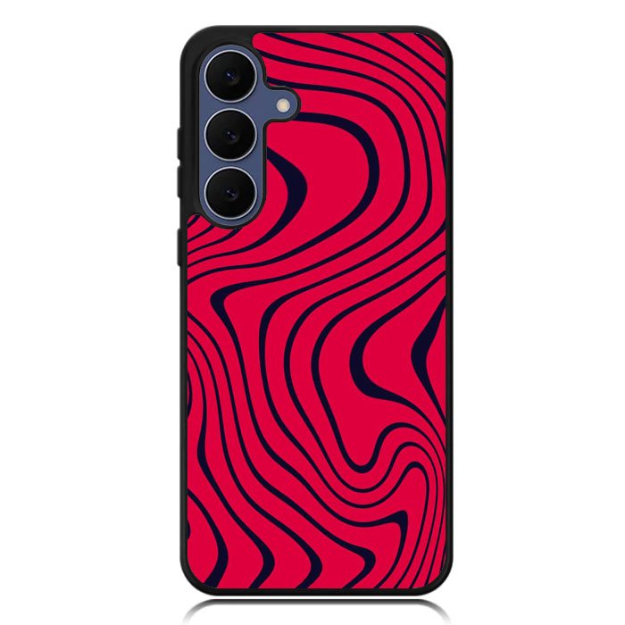 Pewdiepie Red And Black Wavy Samsung Galaxy S25 Plus , Samsung Galaxy S25+ Case DC1400