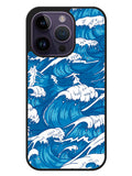storm waves seamless pattern raging ocean water sea iPhone 14 Pro Max Case BLN0493