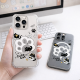 Cute Cat Paw iPhone Case , Samsung Case, Kawaii Black Cat Phone Case, Cartoon Kitty MagSafe Case, Cat Lover Gift Clear Cover