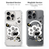 Cute Cat Paw iPhone Case , Samsung Case, Kawaii Black Cat Phone Case, Cartoon Kitty MagSafe Case, Cat Lover Gift Clear Cover