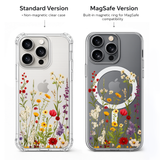 Wildflower Clear iPhone Case , Samsung Case, Floral Garden Phone Cover, Botanical Aesthetic Case, MagSafe Flower Lover Gift