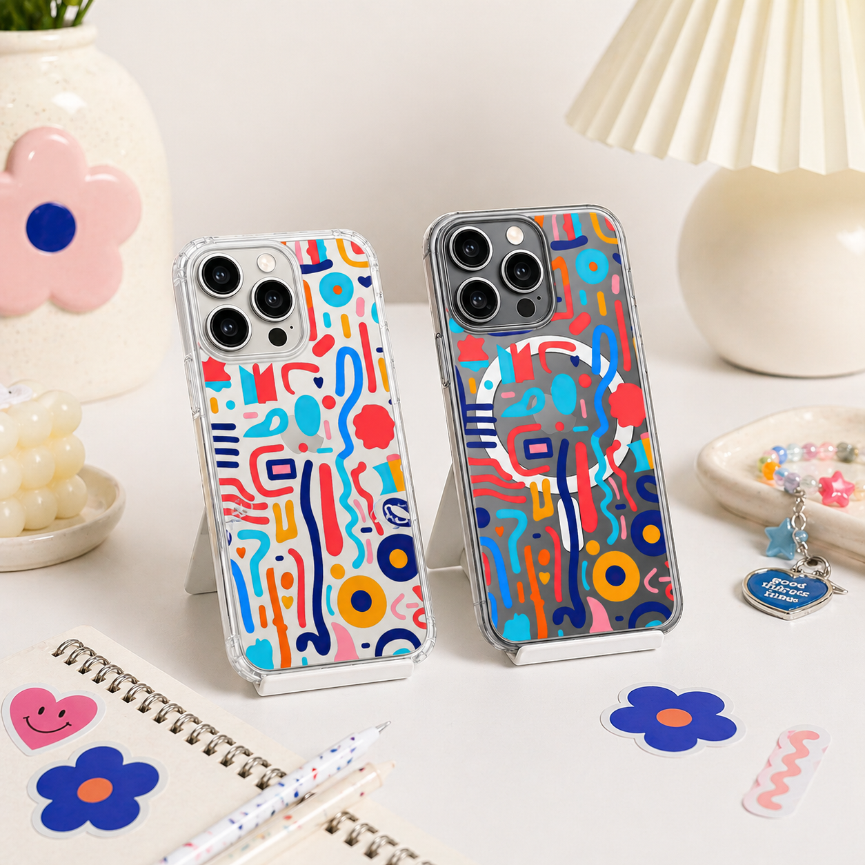 Colorful Abstract iPhone Case , Samsung Case, Modern Art Phone Cover, Trendy Geometric MagSafe Case, Vibrant Aesthetic Case