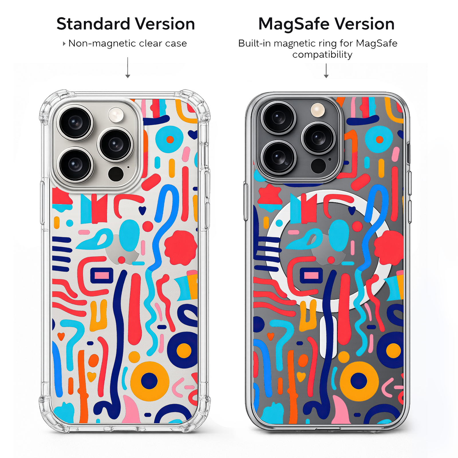Colorful Abstract iPhone Case , Samsung Case, Modern Art Phone Cover, Trendy Geometric MagSafe Case, Vibrant Aesthetic Case