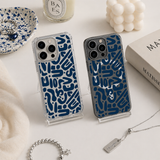 Blue Abstract Pattern iPhone Case , Samsung Case, Minimalist Modern Phone Cover, Contemporary Art MagSafe Case, Stylish Cover