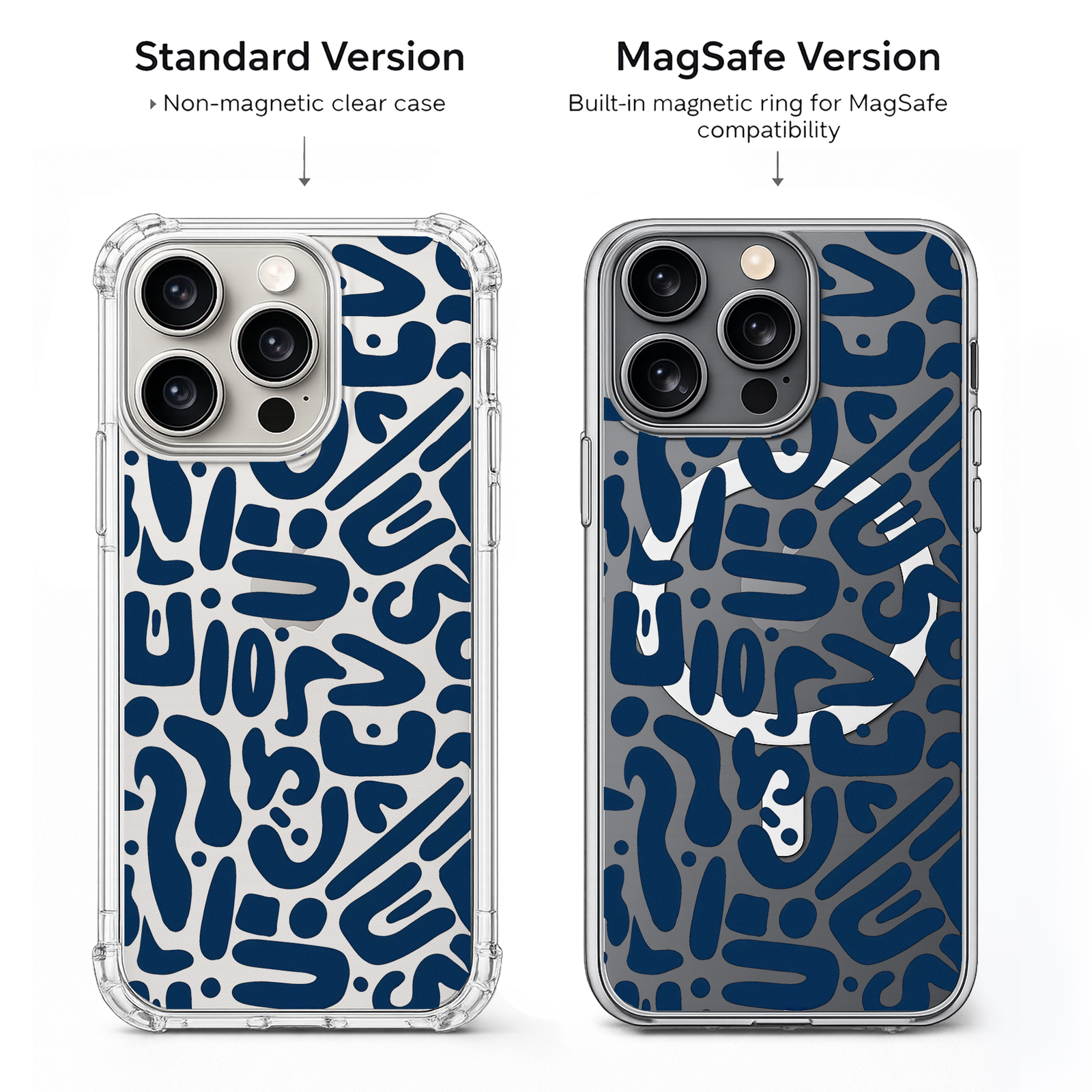 Blue Abstract Pattern iPhone Case , Samsung Case, Minimalist Modern Phone Cover, Contemporary Art MagSafe Case, Stylish Cover