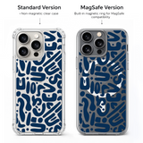 Blue Abstract Pattern iPhone Case , Samsung Case, Minimalist Modern Phone Cover, Contemporary Art MagSafe Case, Stylish Cover