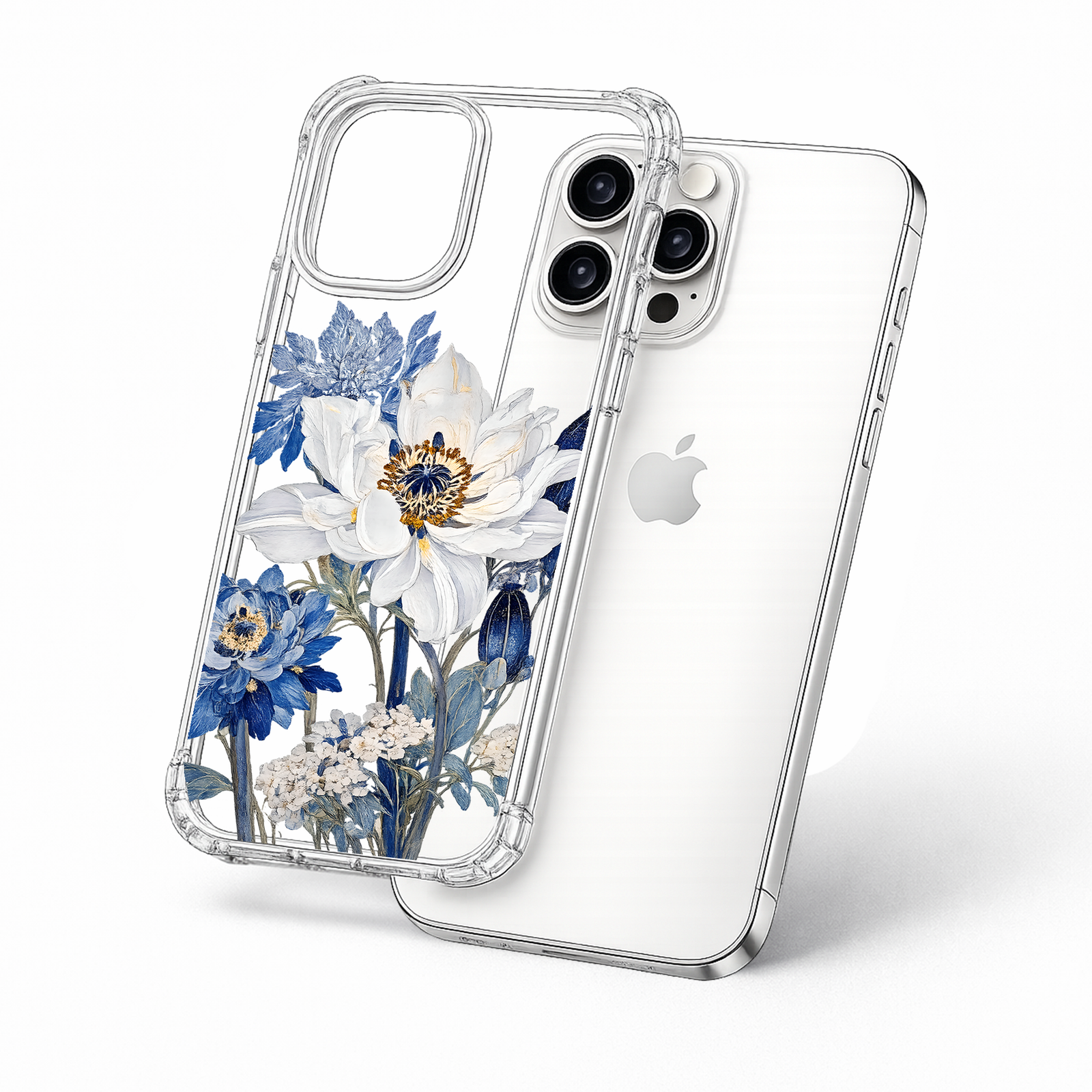 Blue White Floral iPhone Case , Samsung Case, Elegant Botanical Phone Cover, Vintage Flower MagSafe Case, Chic Garden Aesthetic Gift