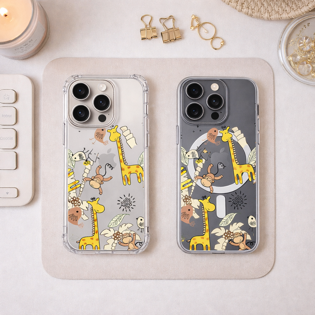 Cute Safari Animal iPhone Case , Samsung Case, Giraffe Monkey Jungle Phone Cover, Kids Animal MagSafe Case, Fun Wildlife Gift