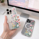 Watercolor Wildflower iPhone Case , Samsung Case, Floral Butterfly Phone Cover, Botanical Garden MagSafe Case, Nature Lover Gift