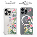 Watercolor Wildflower iPhone Case , Samsung Case, Floral Butterfly Phone Cover, Botanical Garden MagSafe Case, Nature Lover Gift
