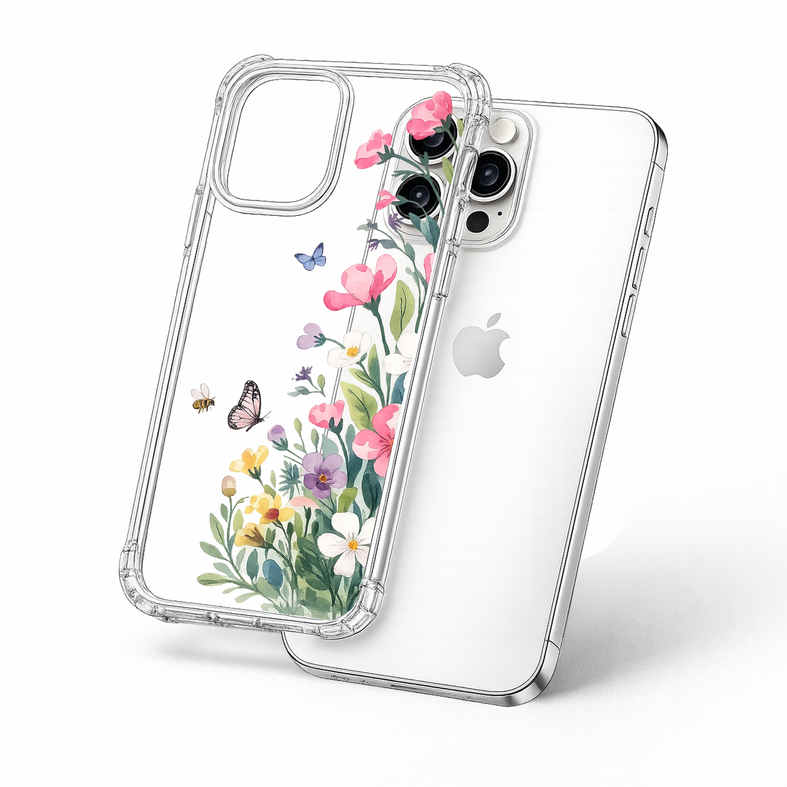 Watercolor Wildflower iPhone Case , Samsung Case, Floral Butterfly Phone Cover, Botanical Garden MagSafe Case, Nature Lover Gift
