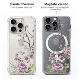 Purple Cherry Blossom iPhone Case , Samsung Case, Elegant Floral Phone Cover, Vintage Sakura MagSafe Case, Romantic Flower Gift