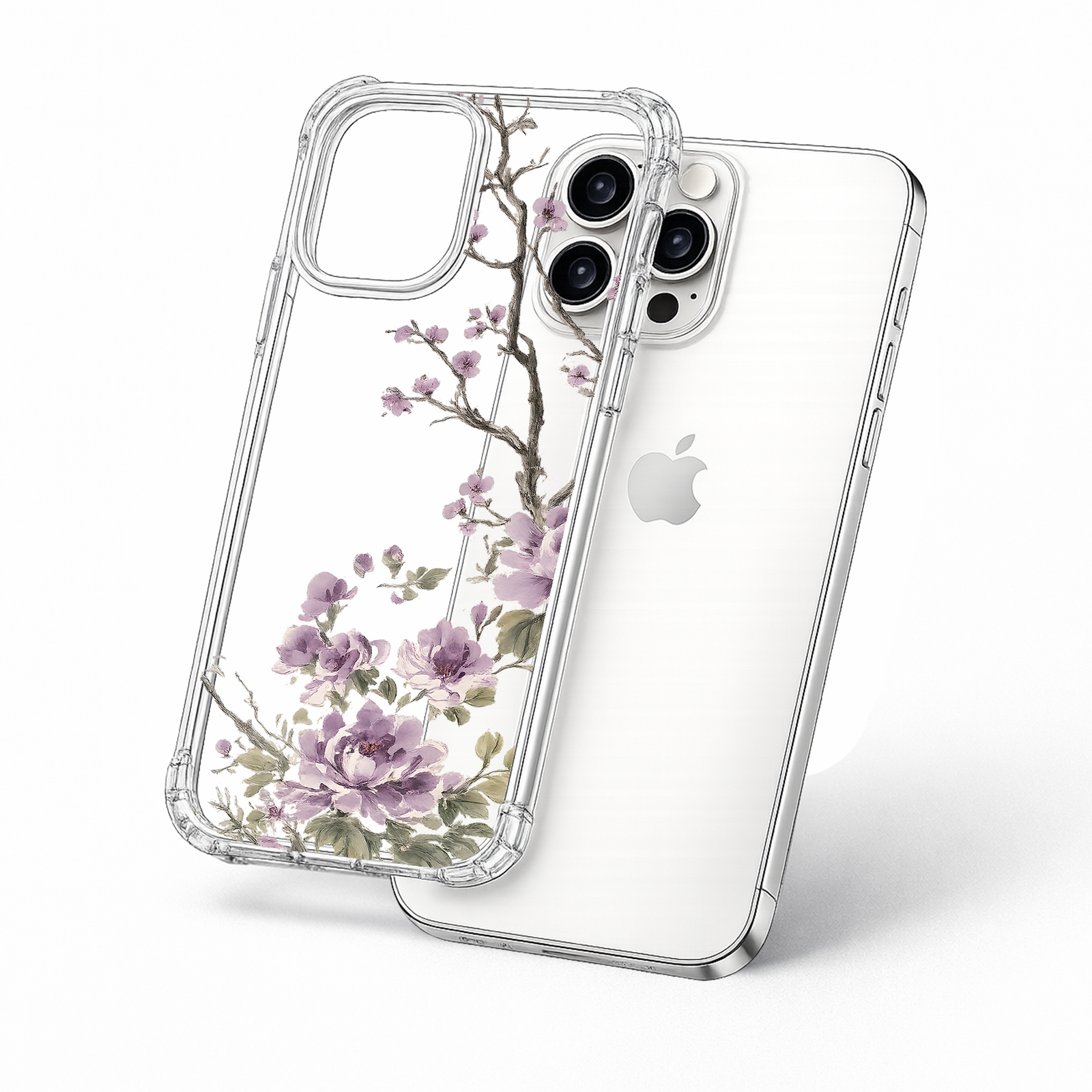 Purple Cherry Blossom iPhone Case , Samsung Case, Elegant Floral Phone Cover, Vintage Sakura MagSafe Case, Romantic Flower Gift